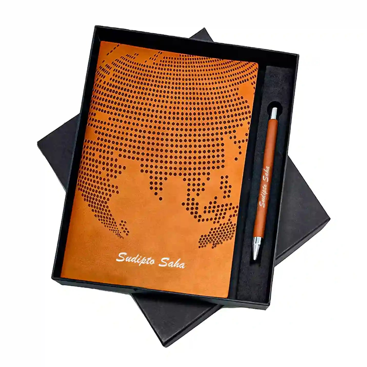 Top-Notch 2 in 1 Tan Globe Diary & Pen Combo Gift Set